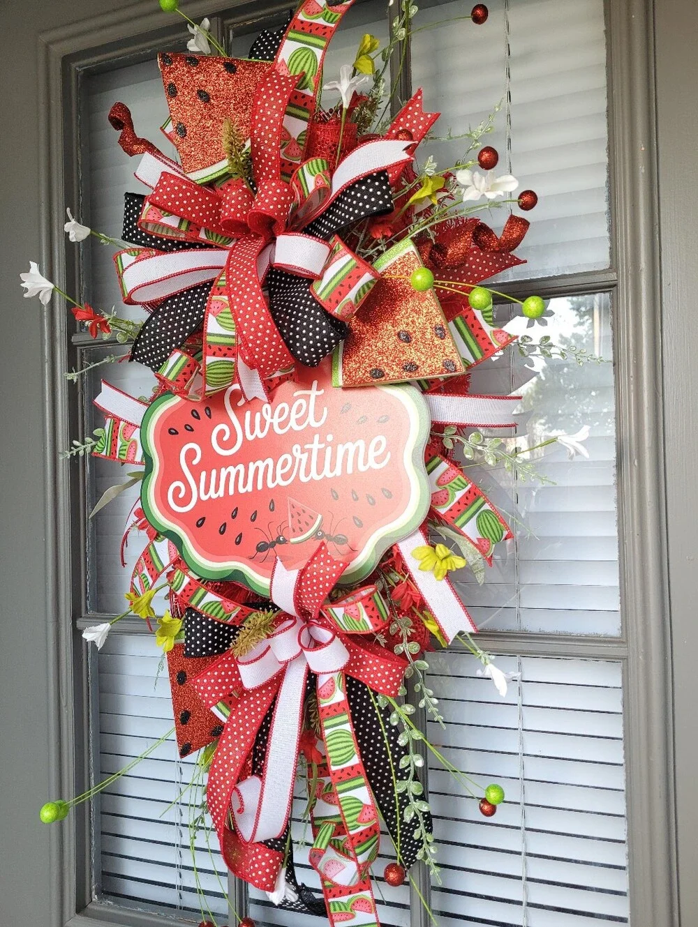 Sweet SUMMERTIME Watermelon Swag, SUMMER Door Wreath, Watermelon Decor